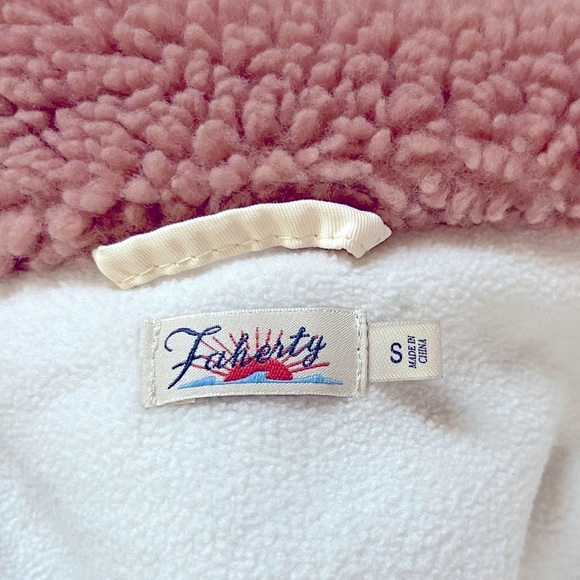 Faherty Eldridge Sport Sherpa Teddy Jacket Tuscany Brown Fleece Size S - Picture 8 of 14